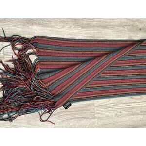 Bonnefoy Creations French Wool Blend Multi Color Fringe Scarf